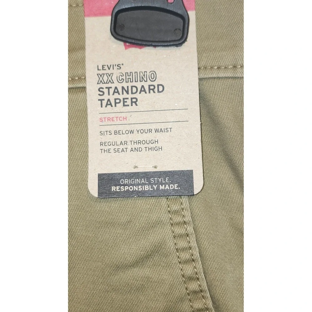 Levis XX Chino Standard Taper Pants Mens 28x30 Khaki Tan Stretch 85226-0072